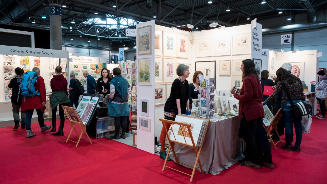 Messestände im Markplatz Druckgrafik auf der Leipziger Buchmesse 2019